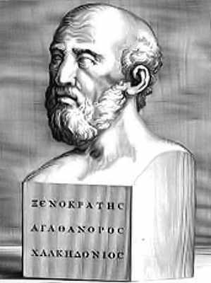Ксенократ (греч. Ξενοκράτης) — из Халкидона Вифинского (396 до Р. Х. — 314 до Р. Х.) 
